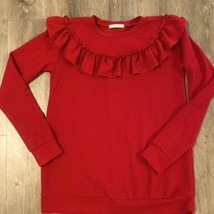 Womens boutique ruffle top medium